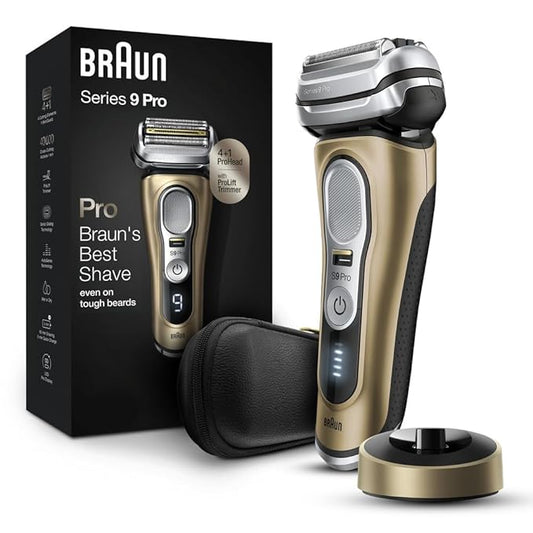 Braun Series 9 Pro 9419s Electric Shaver for Men, Wet & Dry Shave, Shaving Kit with 4+1 Head with ProLift Trimmer