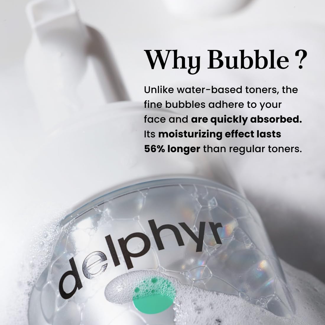 delphyr Liposome Waterful Bubble Serum, Hydrating Foaming Toner for Sensitive Skin with Centella Asiatica TECA, Korean Skincare for Trouble Care (5.07 fl. oz, 150ml)