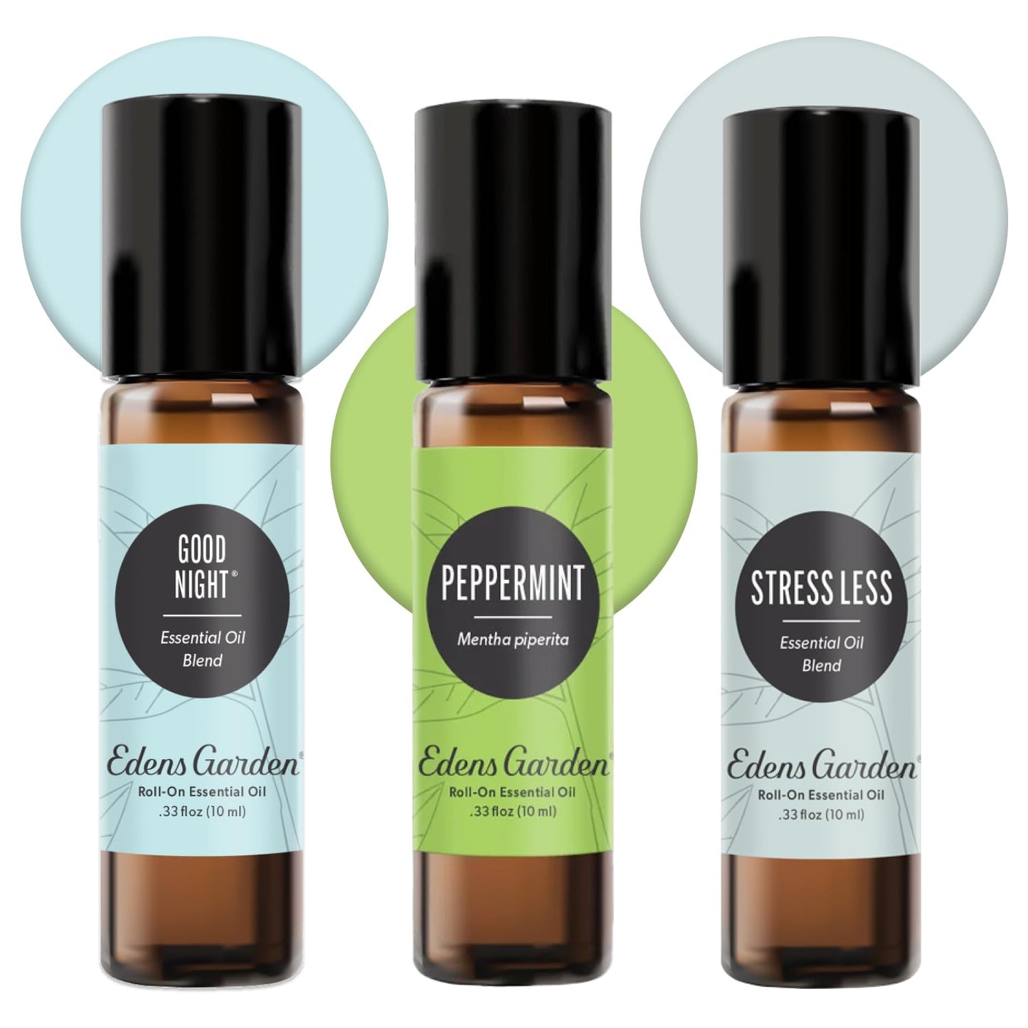 Edens Garden Essential Oil Roll-On 3 Set, 100% Pure Therapeutic Grade & Natural Aromatherapy Roller Blends For Relaxation, Sleep & Skin Care Oils - For Massage, Body & Self Care, 10 ml Roll-On/ 3 Pack