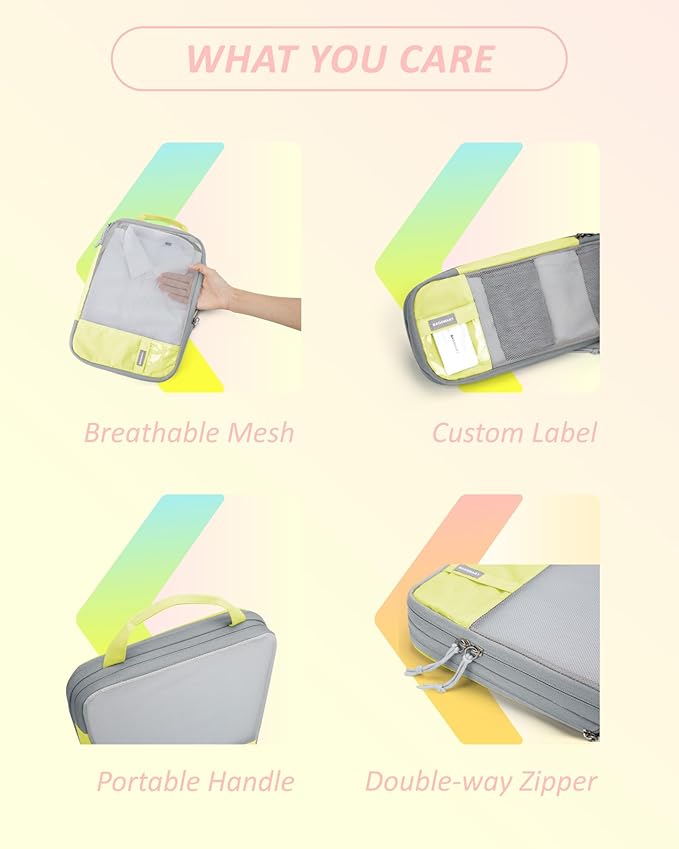 BAGSMART 6 Set /4 Set/2 Set Compression Packing Cubes for Travel, Lightweight Luggage Organizer Bags, Durable Space Saver Bags Travel Essentials