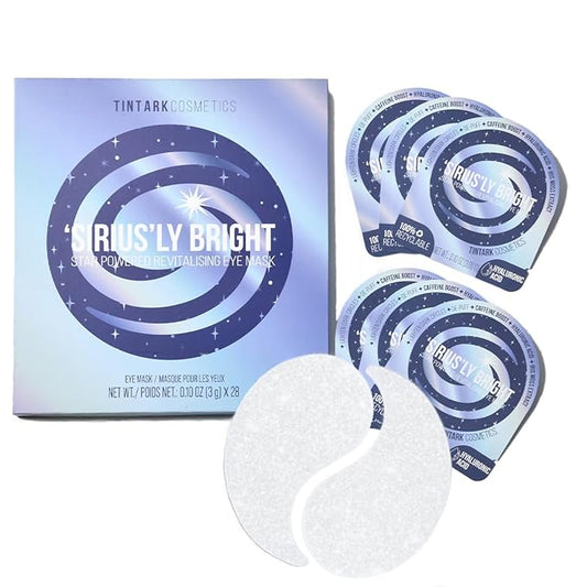 SIRIUS'LY BRIGHT Under Eye Patches 28 Pairs, Reduce Dark Circles Puffiness Bags, Rejuvenate Eye Mask, Eye Gel Pads with Caffeine Boost, Hyaluronic acid, Iris Moss Extract, Gifts for Women and Men