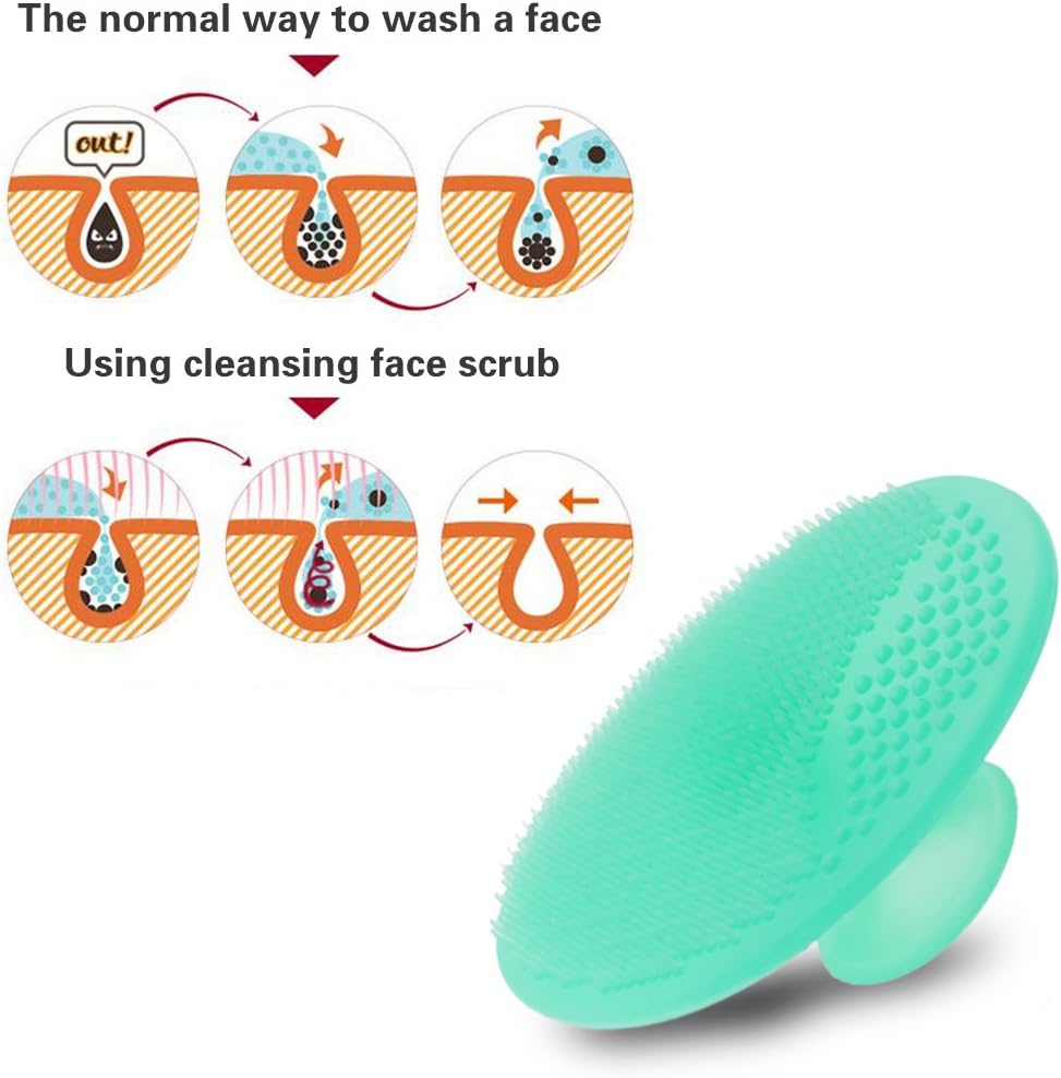 Face Scrubber,2 Pack Soft Silicone Scrubbies Facial Cleansing Pad Face Exfoliator Face Scrub Face Brush Silicone Scrubby for Massage Pore Cleansing Blackhead Removing Exfoliating,Cool Gift for Girl