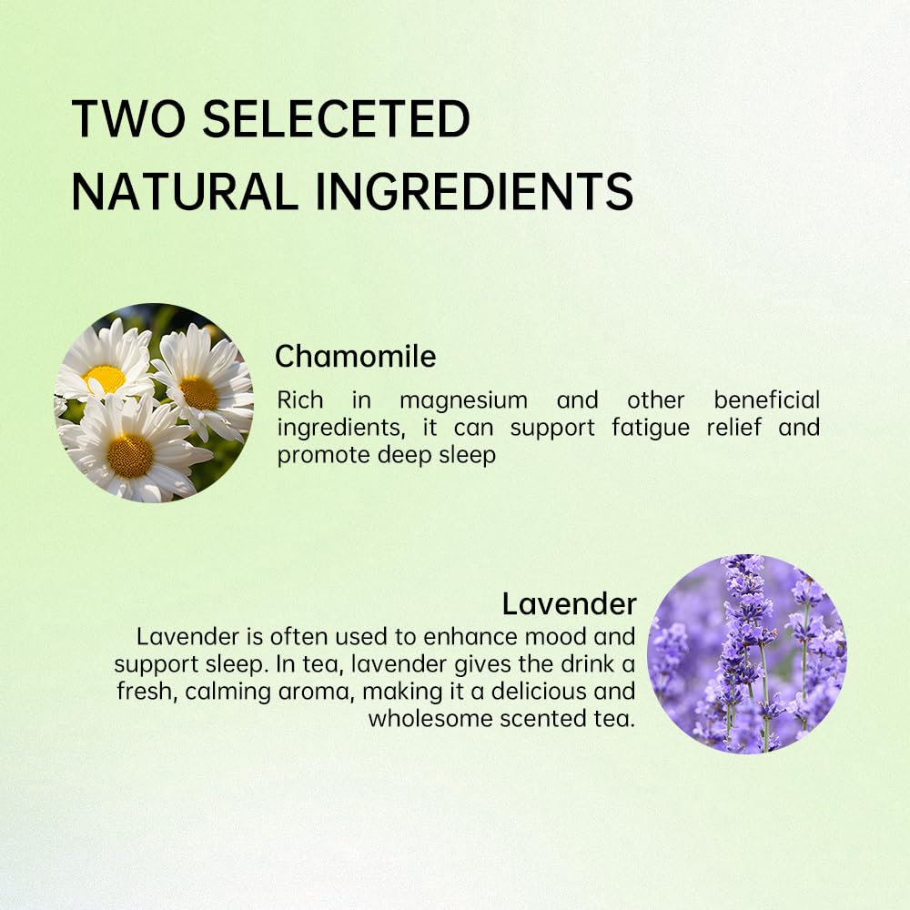 HANFANGLING Chamomile and Lavender Herbal Tea Stress Relief Support Sleep - Savor the Floral Scent 20 tea bags 0.85oz
