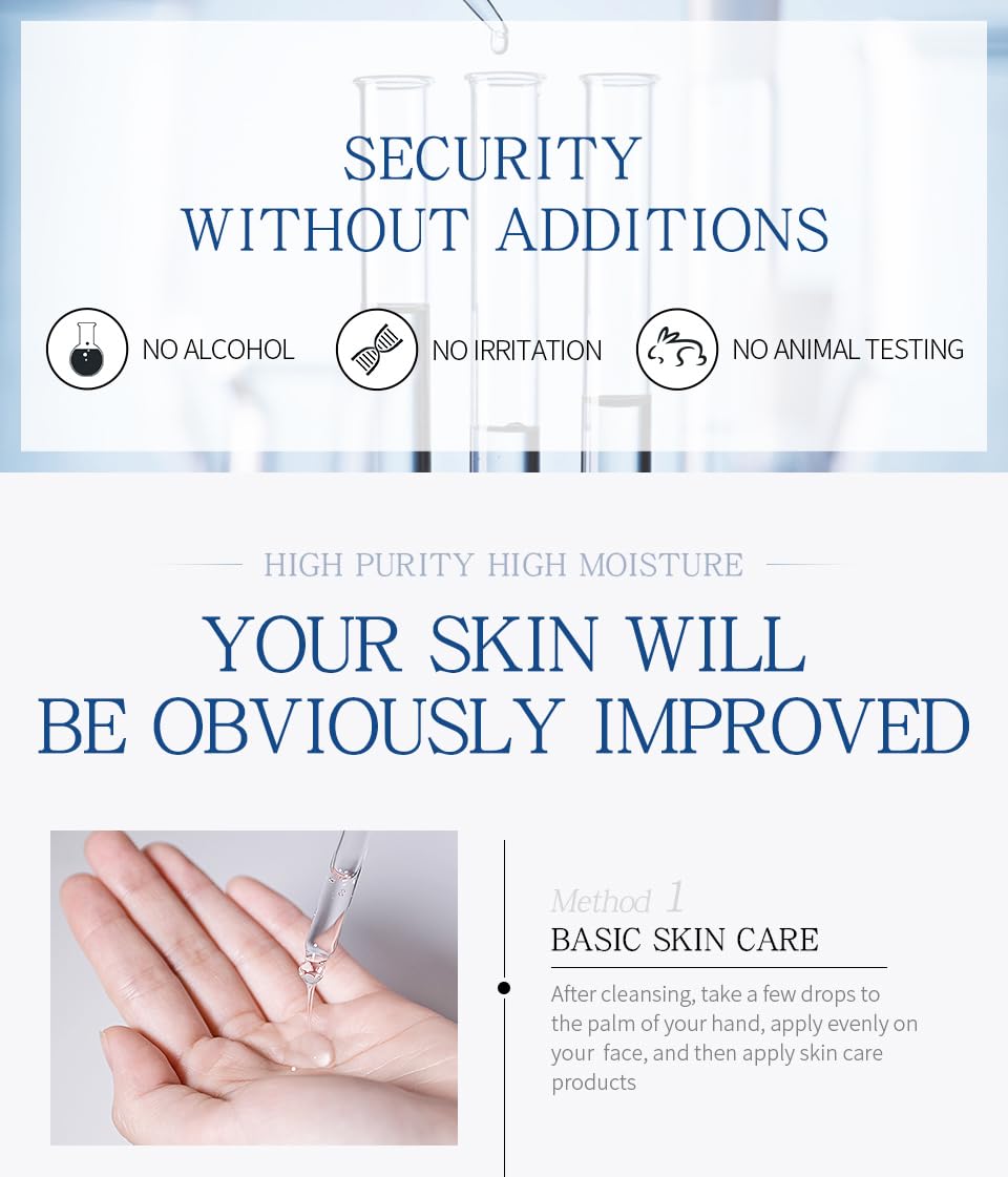 2 Pcs Hyaluronic Acid Serum for Face, Facial Serum also contains Tremella plant extract, skin care day and night moisturizing essence, that promotes skin collagen production. 2.02 oz