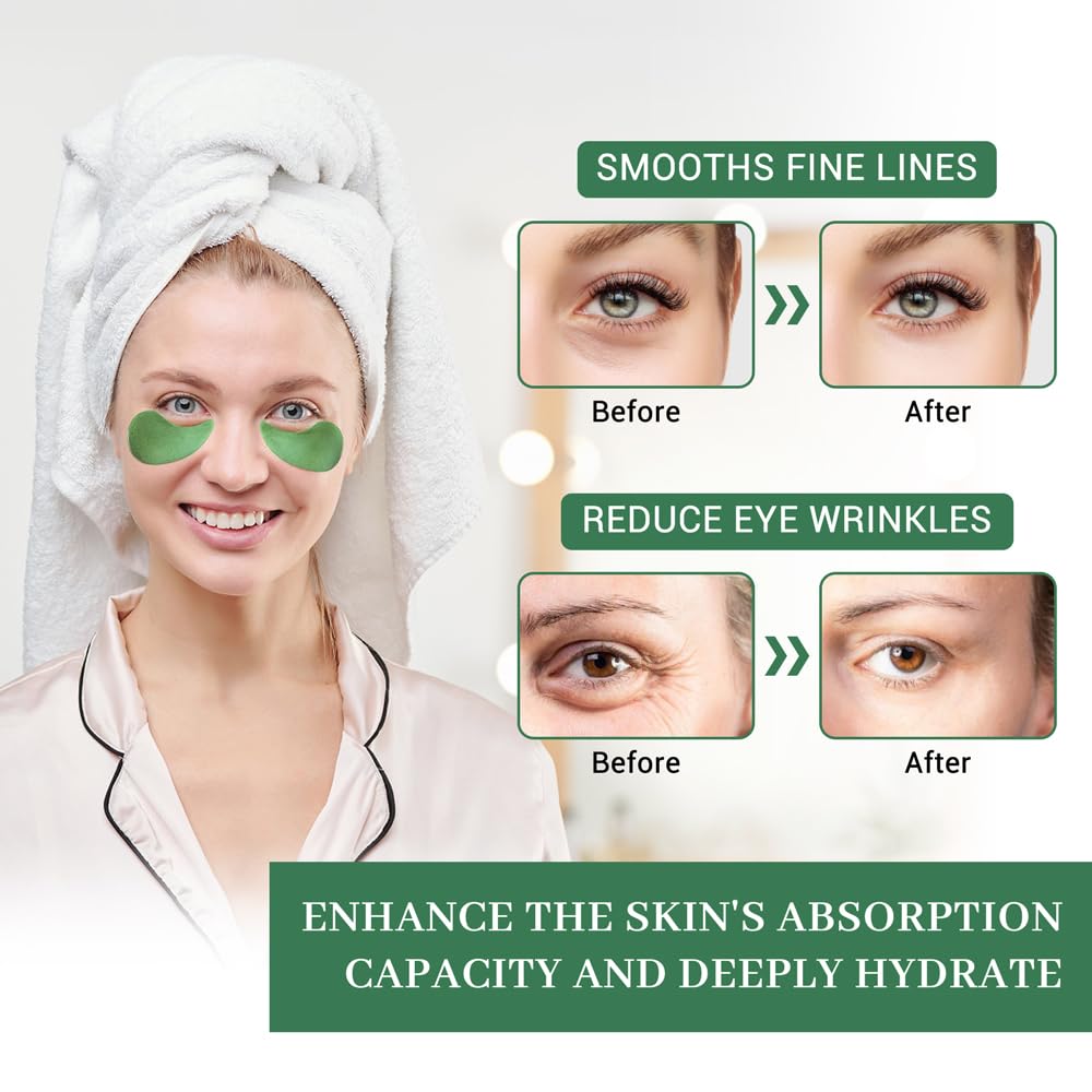 Devimic Under Eye Mask, 30 Pairs Seaweed Eye Masks for Dark Circles and Puffiness Treatment, Under Eye Patches for Puffy Eyes and Eye Bags, Gel Eye Mask Eye Pads for Face Skin Care