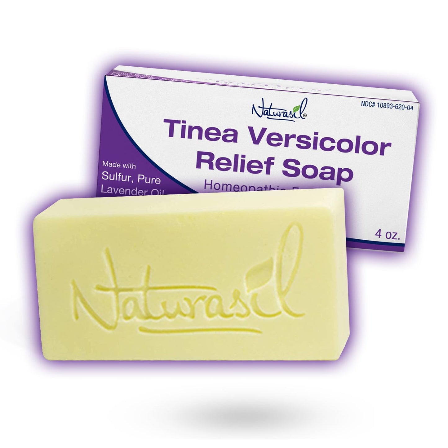 Naturasil Tinea Versicolor Treatment Max-Strength 10x Soap | Antifungal Micronized Sulfur | Stops Tinea, Pityriasis, Candida, Ringworm Jock Itch & Irritation | Fast Acting Adult & Kid Safe | 4 oz Bar