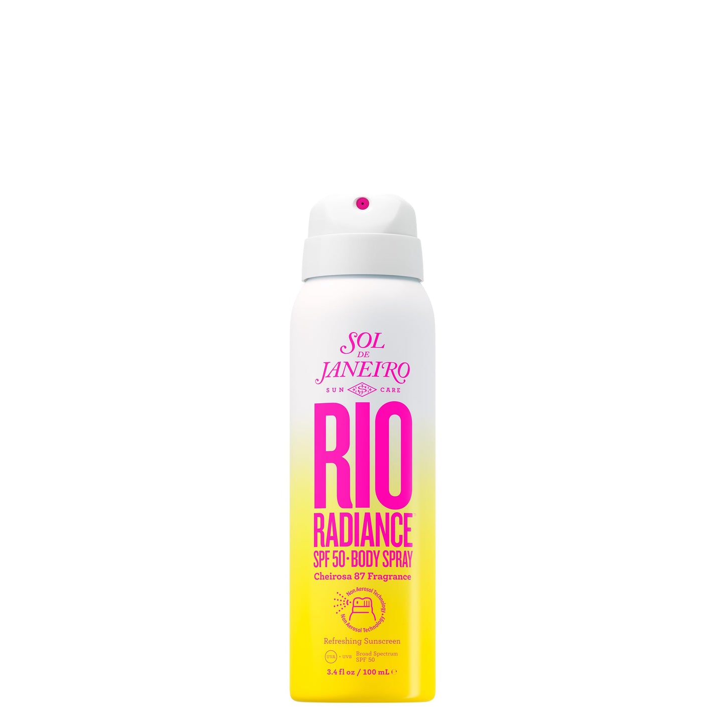 SOL DE JANEIRO Rio Radiance SPF 50 Body Spray Broad Spectrum | Spray Sunscreen for Body | Niacinamide and Antioxidants | Sheer Coverage | UV Protection | Travel Size Sunscreen | 3.4 fl oz
