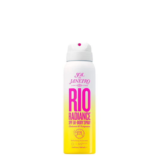 SOL DE JANEIRO Rio Radiance SPF 50 Body Spray Broad Spectrum | Spray Sunscreen for Body | Niacinamide and Antioxidants | Sheer Coverage | UV Protection | Travel Size Sunscreen | 3.4 fl oz