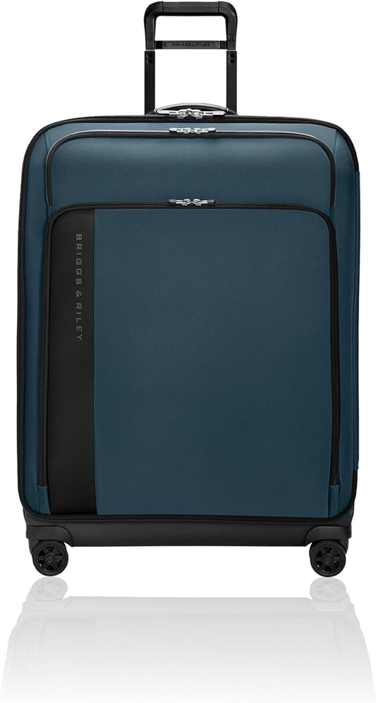 Briggs & Riley 29" Large Expandable Spinner - Checked Luggage for Travel, Suitcases with Wheels, Softside Rolling Bag for Men & Women - ZDX Collection, Ocean