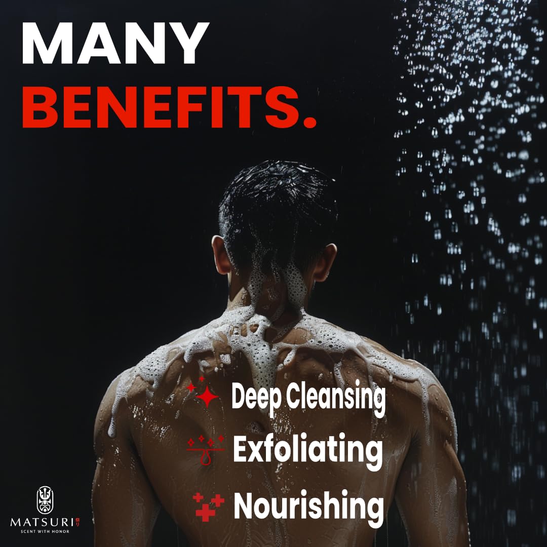 Matsuri Soap Bar | 5 oz | 3 Pack | Cold Process & Natural Ingredients | Moisturizing & Exfoliating | No Harmful Additives | (Mt Fuji/Midor Scrub/Kurotsuchi)