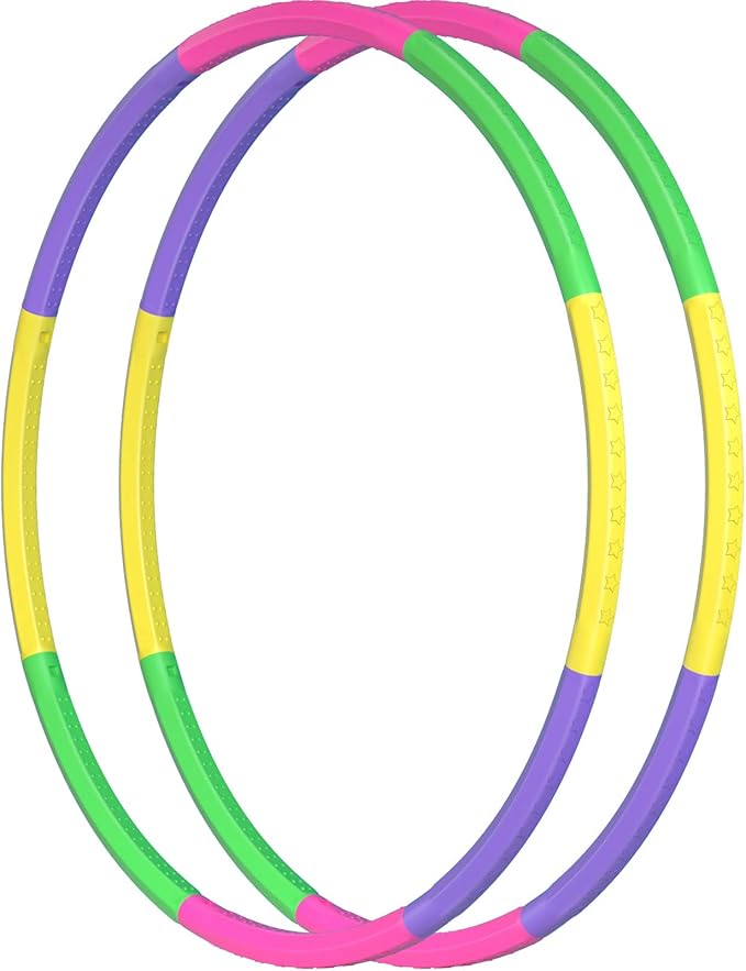 2 Pack Color Hoop - Size & Length Adjustable, Plastic Toys for Adults & Party Games, Gymnastics & Dog Agility Equipment, Christmas Wreath