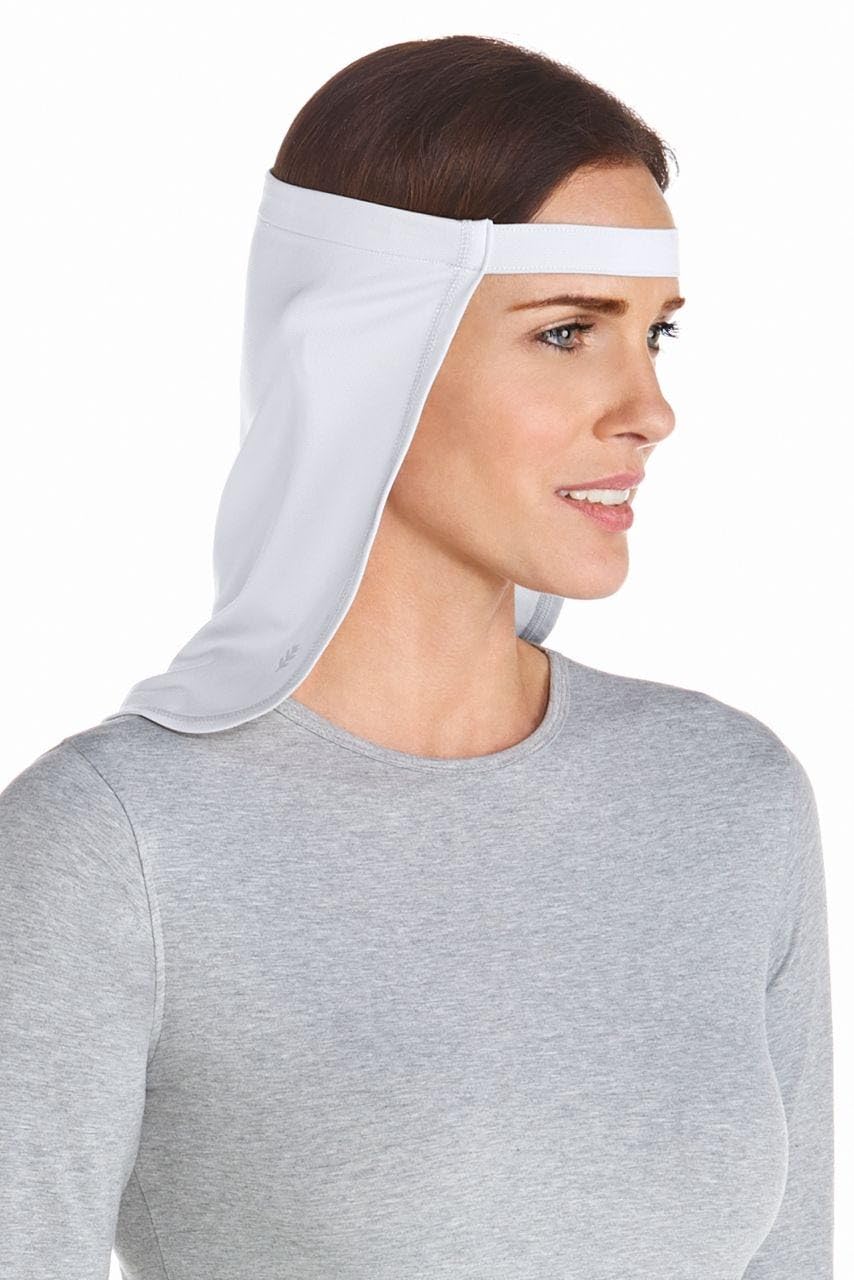 Coolibar UPF 50+ Unisex Windom UV Hat Drape - Sun Protective White