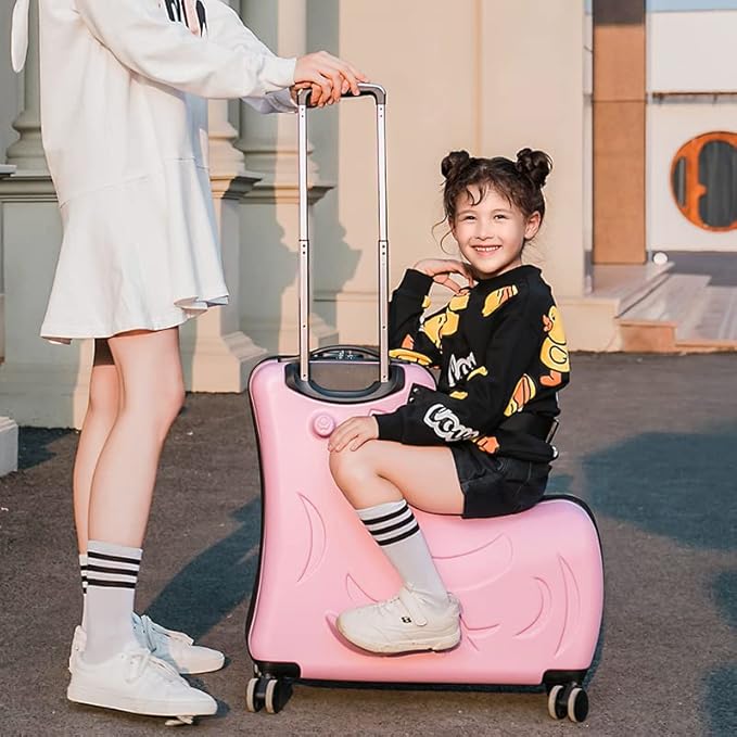 Kids Ride On Suitcase with Wheels, Scooter Luggage for Toddlers Travel, Durable Children's Suitcase for Boys & Girls Ages 2-12 Years