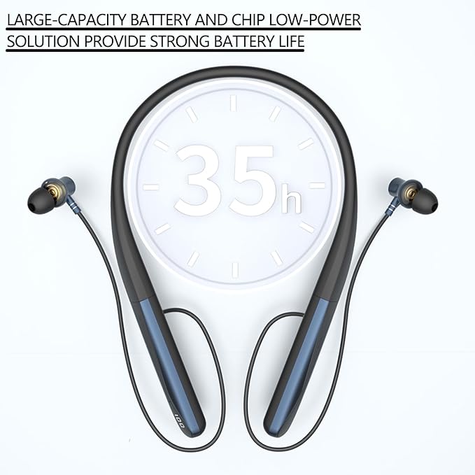 Around The Neck Headphones, V6.0 LED Power Display, 35 Hours Playtime, Neck in-Ear Headphones, Neck Wrap Earbuds with Ai Language Voice Control for Phone Music Sports Gym.(A18)