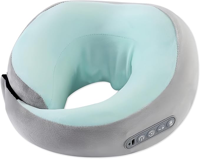 Neck Massager with Heat - Deep Tissue Neck Pain Relief U-Shape Design Electric Cordless Massager Pillow for Travel Office Home Shiatsu Neck Pillow Gifts for Men Women Dad Mom, Mint Green