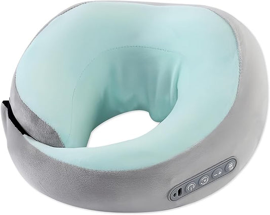 Neck Massager with Heat - Deep Tissue Neck Pain Relief U-Shape Design Electric Cordless Massager Pillow for Travel Office Home Shiatsu Neck Pillow Gifts for Men Women Dad Mom, Mint Green