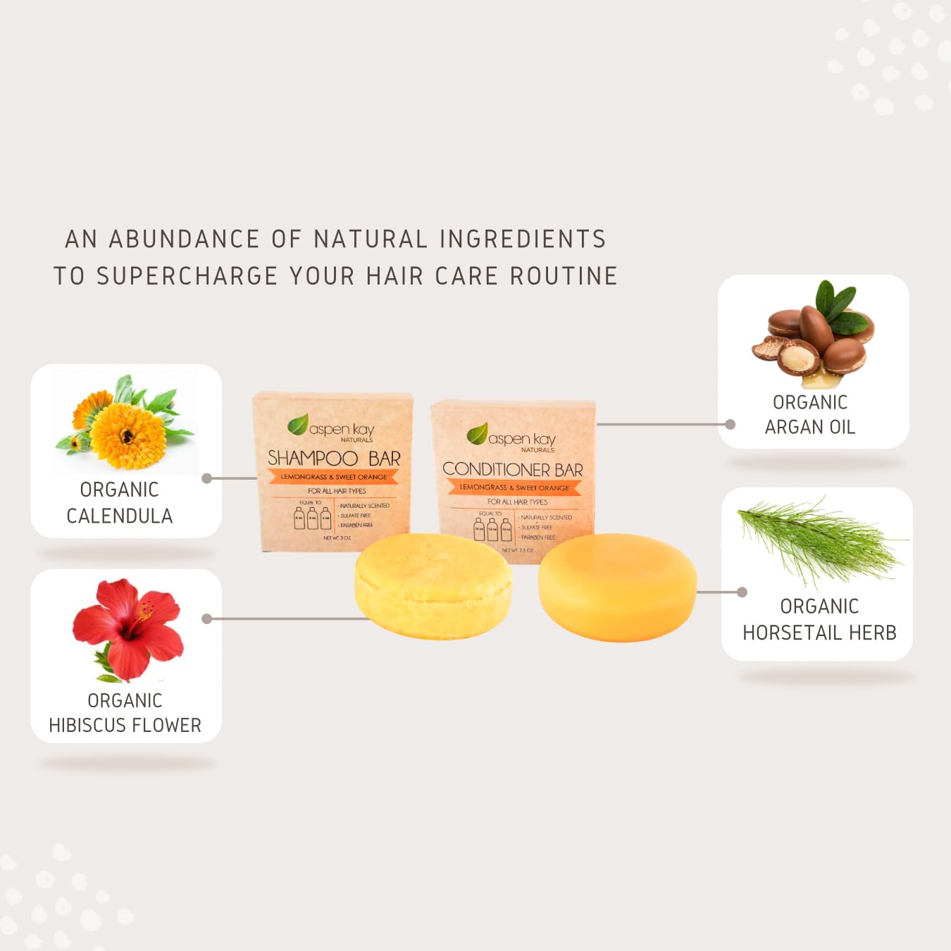 Morrocan Argan Oil Shampoo & Conditioner Bar set - Volumizing & Strengthening Argan Oil Conditioner for All Hair Types, Citrus Scent, Paraben & Sulfate Free, Made in USA