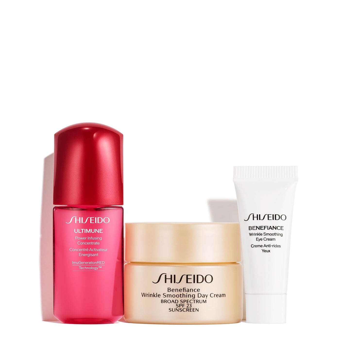 Shiseido Wrinkle Smoothing Starter Set - Includes Ultimune Power Infusing Concentrate (10mL), Benefiance Wrinkle Smoothing Day Cream SPF 23 (30mL) & Eye Cream (5mL)