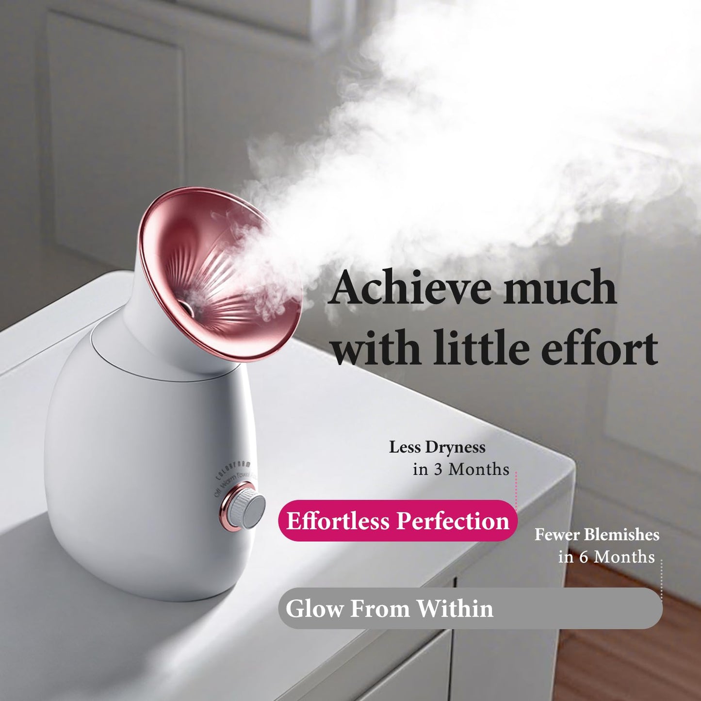 Colorfarm Facial Steamer Nano Ionic: Large 3-in-1 Face Steamer Deep Cleaning Unclogs Pores - Humidifier Towel Steamer Hot Mist Home Sauna Spa for Women Men Sinuses Moisturizing