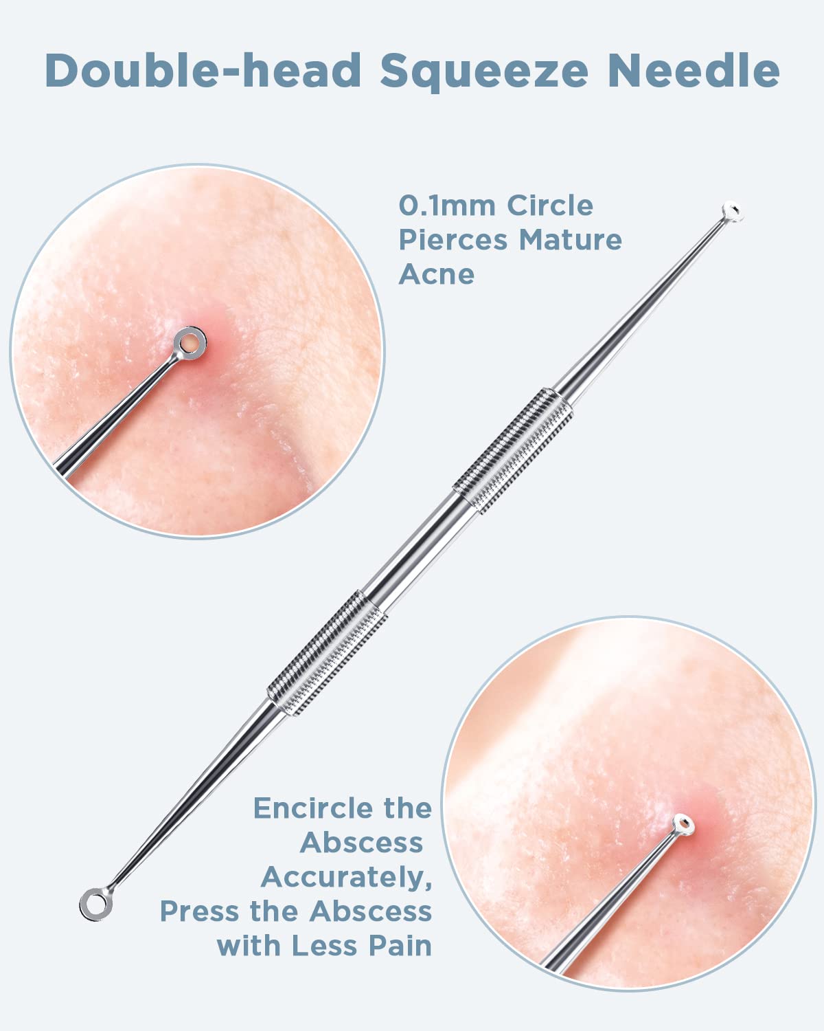 BESTOPE Blackhead Remover Blackhead Removal Pimple Comedone Extractor Tool - Treatment for Blemish Whitehead Popping Zit Removing with Metal Case (Silver)