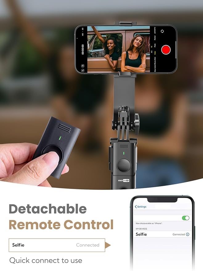 Auto Face Tracking Tripod for iPhone 360°Rotation,Selfie Stick for Android w/Remote&Ground Spike,68” Phone Tripod Stand That Follows Your Movement for Video Recording,Vlogging(R01)