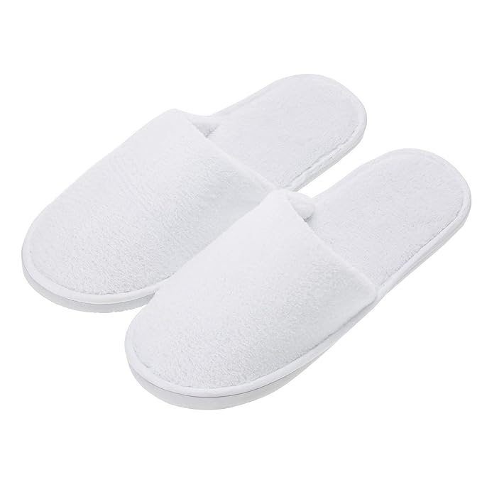 AhfuLife Spa Slippers - 5 Pairs of Disposable, Non-slip Guest Slippers for Hotel, Wedding, Travel & Bedroom