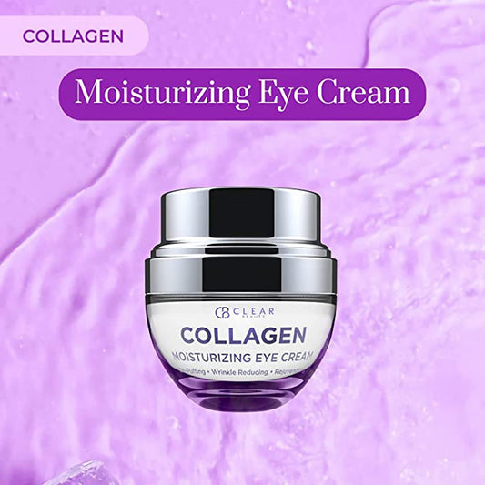 Clear Beauty Collagen Eye Cream - Moisturizing, Plumping & Reduces Dark Circles & Wrinkles - Dermatologist Tested, Clean Beauty & Cruelty-Free Korean Skin Care for All Skin Types - 1.01 Fl. Oz