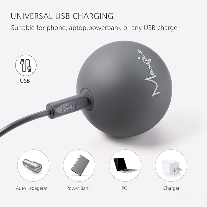 2" Mini Massage Ball, 5 Speeds Vibrating Massage Roller Ball for Palm, Hand, Foot, Leg, Neck, Back, Trigger Point Muscle Therapy Ball for Myofascial Release, Plantar Fasciitis Relief, Blue