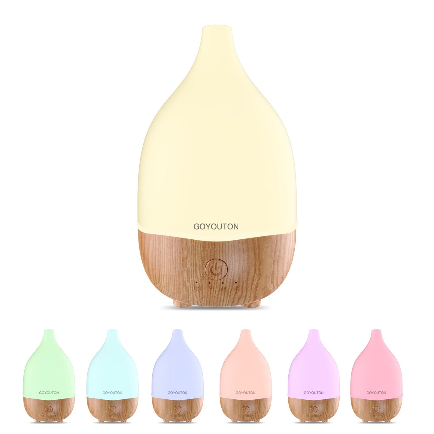 Essential Oil Diffuser, 200ml Small Aromatherapy Diffuser with 7 Color LED Lights Quiet Waterless Auto Shuts-Off，Air Humidifier Aroma Diffuser，Ultrasonic Diffusers for Essential Oils for Office Home