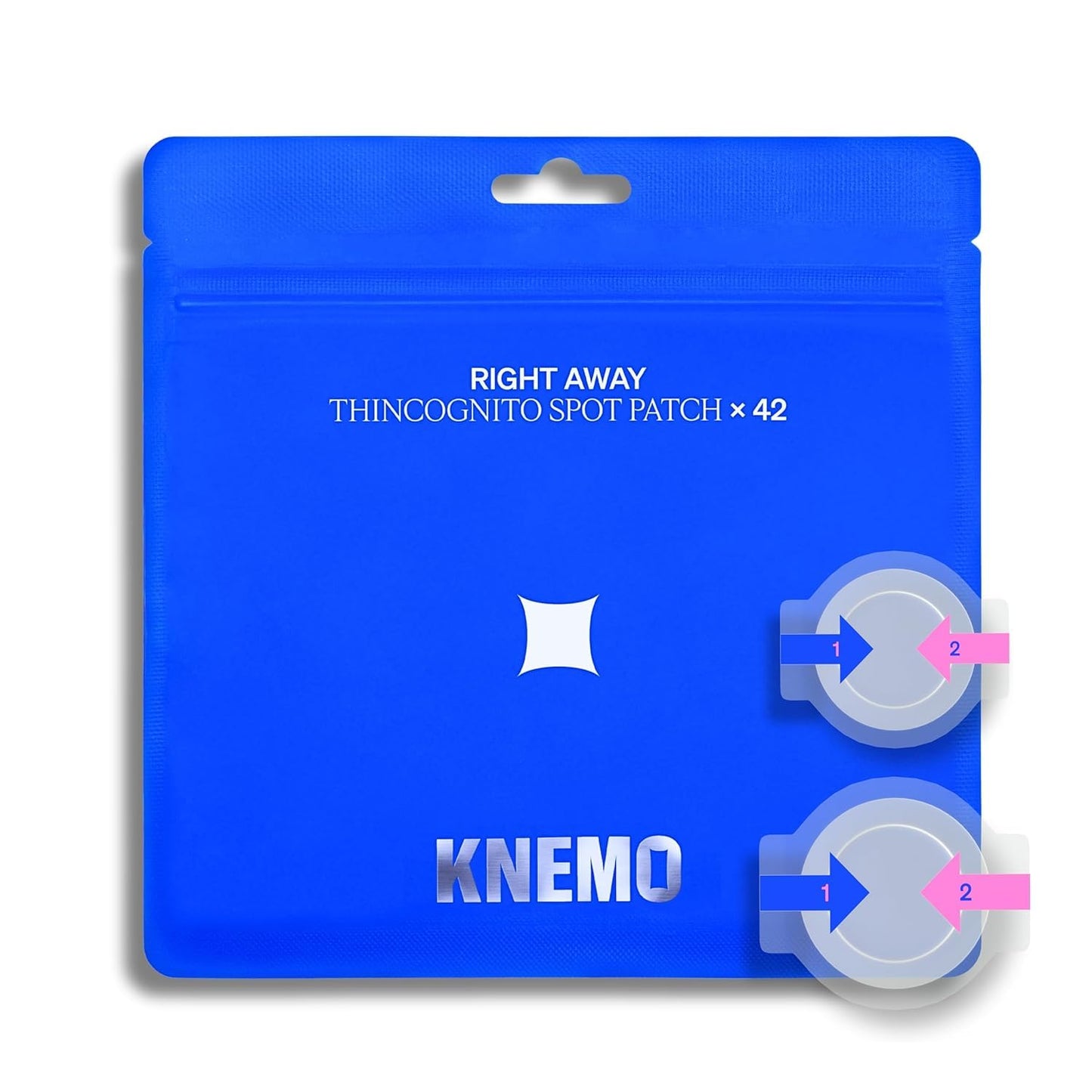 KNEMO Right Away Thincognito Invisible Spot Patch - Absorbing Hydrocolloid Pimple Patch for Face, Blemishes, Zits, Acne, Breakouts Spot Treatment for Skin Care, 2 Sizes (42 Count)