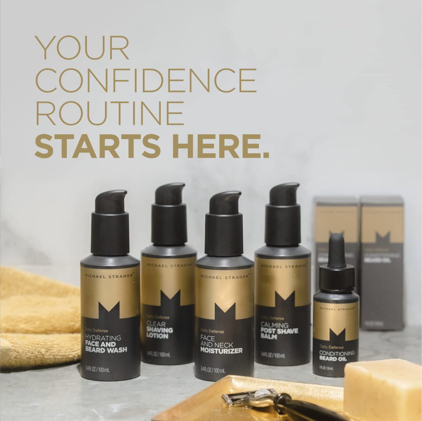 Michael Strahan Face and Neck Moisturizer Men’s Grooming and Skincare for Dry, Sensitive Skin | Anti-aging, Hydrating Facial Moisturizing Cream | 3.4 Fl. Oz