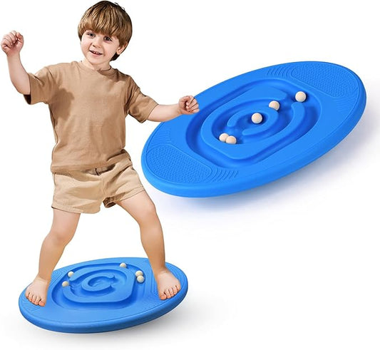 Kids Maze Balance Board - Wobble Trainer for Ski Surf Snowboard, Non-Slip Sensory Rocker Ages 3-12, Core Therapy & Skate Prep