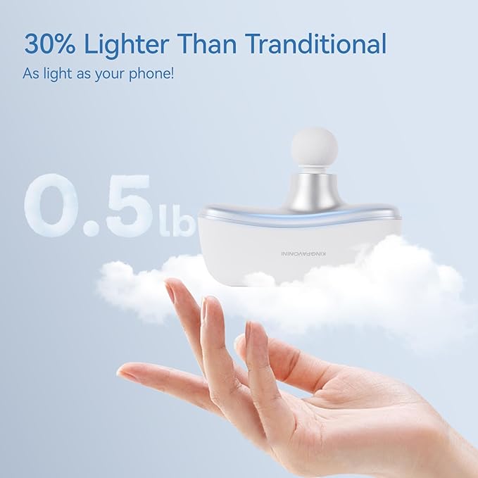 KingPavonini Mini Massage Gun with All-in-One Storage Case, Pocket-Sized Small Massage Gun Deep Tissue, 0.5 lbs Portable Percussion Massager for Travel, Gym, Gift for Women Men