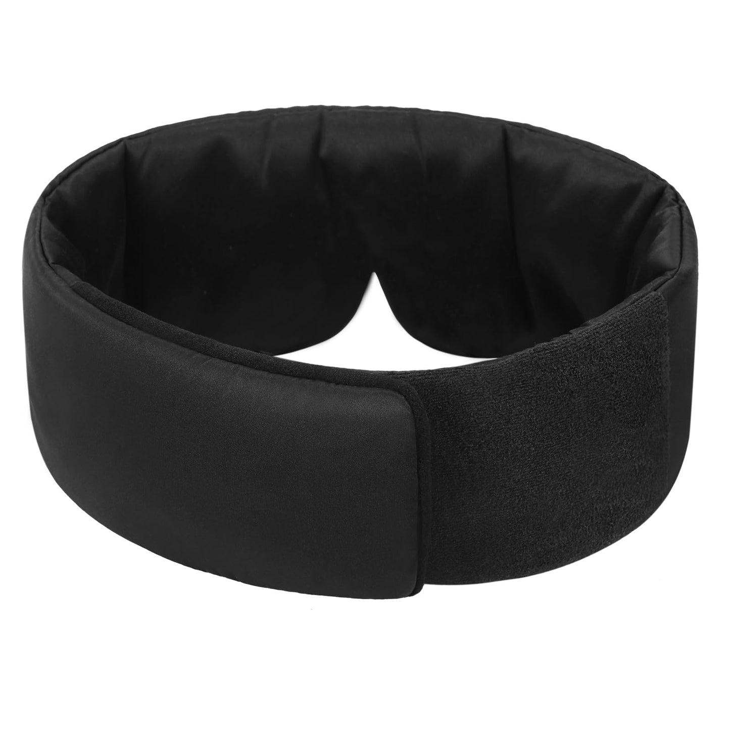 Weighted Eye Mask Silk ALASKA BEAR for Sleeping, Wraparound Style Compression, Wide Headband and Large Coverage Ears for Sound-muffling, Microwavable Beads Filled