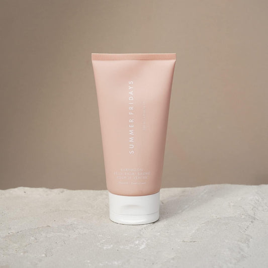 Summer Fridays Babymoon Belly Balm - Nourishing Balm for Stretch Marks & Dry Skin (5 Fl Oz) + Jet Lag Mask Mini - Hydrating Face Moisturizer (1 Oz) - Mother Skincare Gift