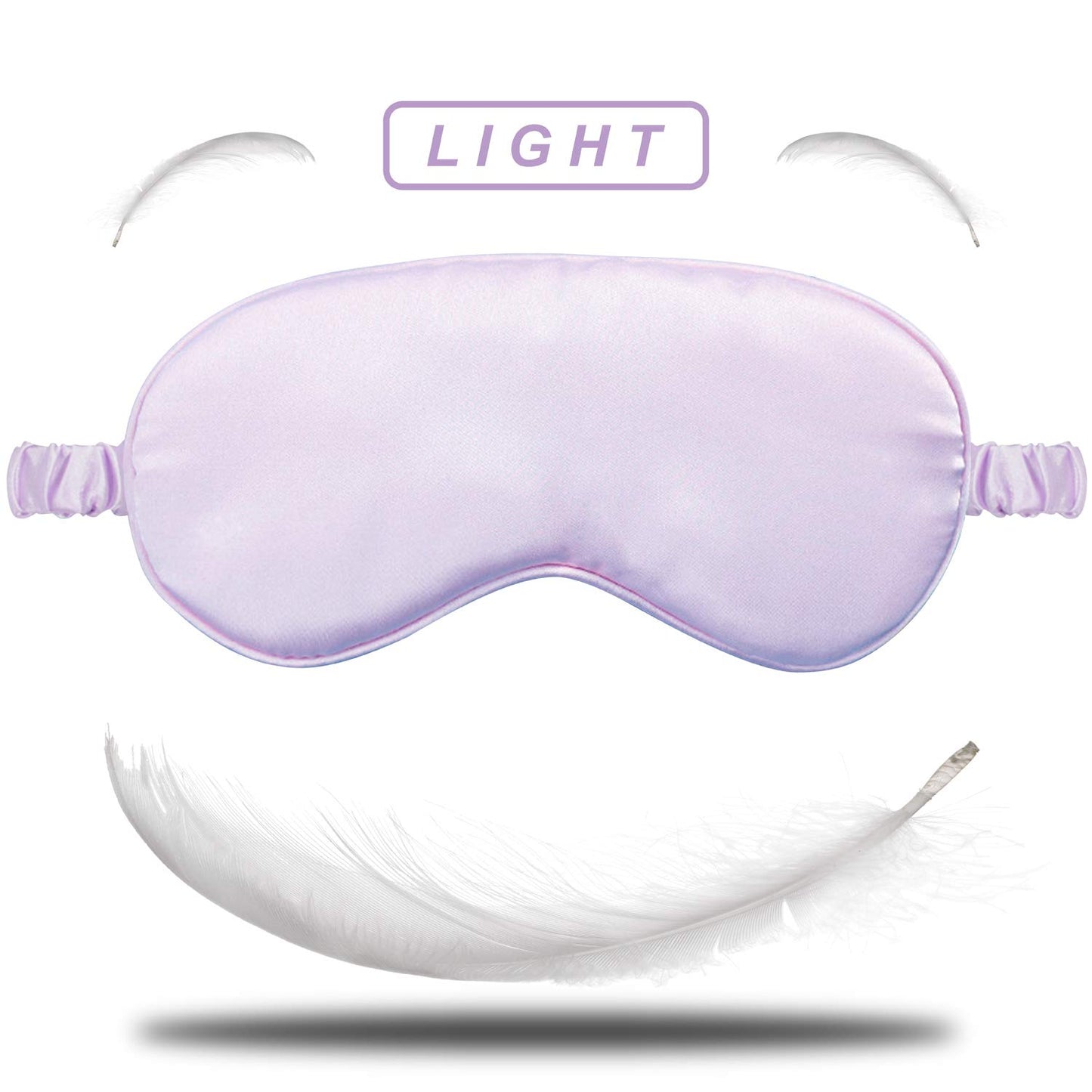 Silk Eye Mask for Sleeping Lavender Sleep Mask for Men Women,Soft Eye Blindfold for Yoga Meditation-Super Smooth and Updated Light Blocking Design with Ear Plug