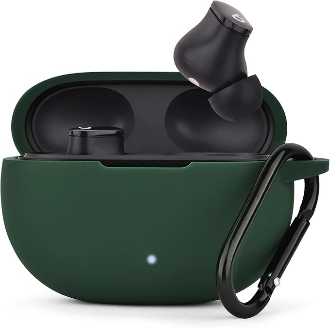 AIRSPO Silicone Case Compatible with Beats Studio Buds Case 2021 Soft Protective Cover for Beats Wireless Earbuds with Keychain (Midnight Green)