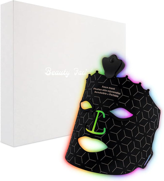 7 Color Red Light Therapy Mask, LED Face Mask Light Therapy, Red Light Therapy for Face, Silicone Face Mask Skin Care at Home with Eye Protection Cushion for Anti Aging Wrinkles