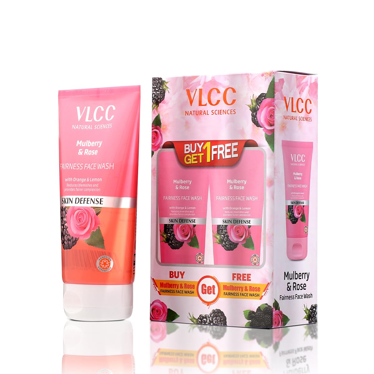 VLCC Mulberry and Rose Face Wash | Gently Cleanses Dust, Oil & Pollutants | Helps Reduce Dark Spots | Enhances Skin Complexion | 5.07 Fl Oz/150 ml Each (Pack of 2)