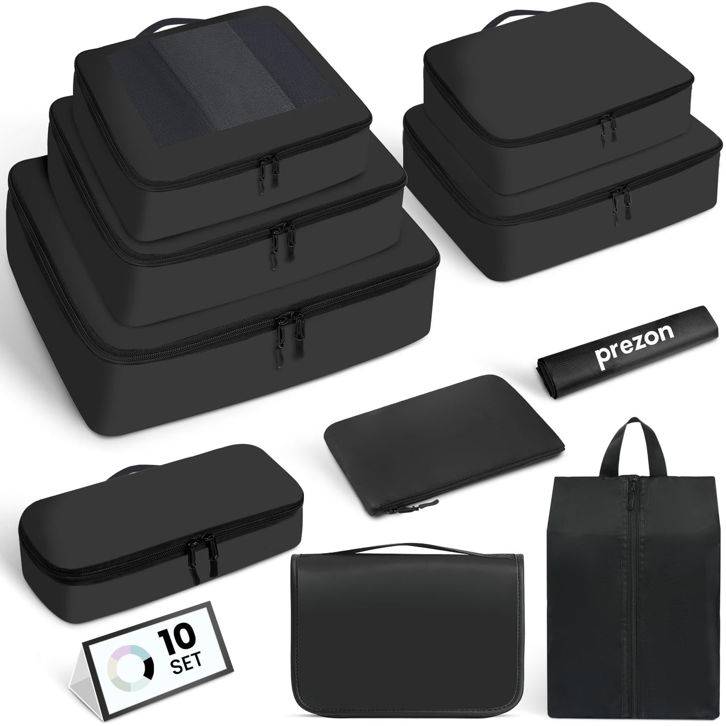 Packing Cubes for Travel | 10 Set, 8 Set |Durable Luggage Organizer 4 Size(Extra Large, Large, Medium, Small),Comprehensive Cubes for Toiletry,Underwear, Shoe,Travel Essentials,Efficient Women Gifts