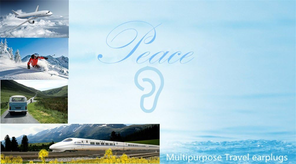 Pressure Reducing Ear Plugs Noise Reducing Earplugs Travel Accessory Silicone Hearing Protection Flight earplugs 2Pairs (Blue+Gray-Adult)