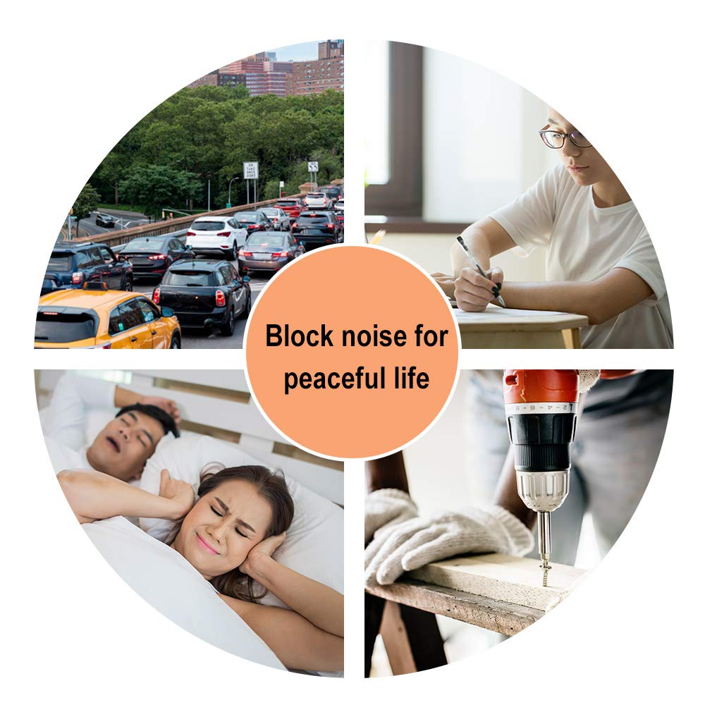 Quality Foam Earplugs 50 Pair- 32dB Noise Cancelling Disposable Individually Wrapped Packaged Bulk High Decibel Ear Plugs for Sleeping Travel Concert Shooting Hunting Study Work Construction Safety