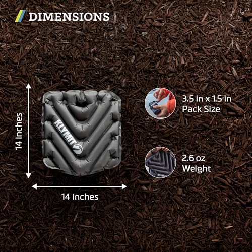 Klymit V Seat, Lightweight Inflatable Travel Cushion, Best for Camping, Bleachers, or Glassing Pad , Gray