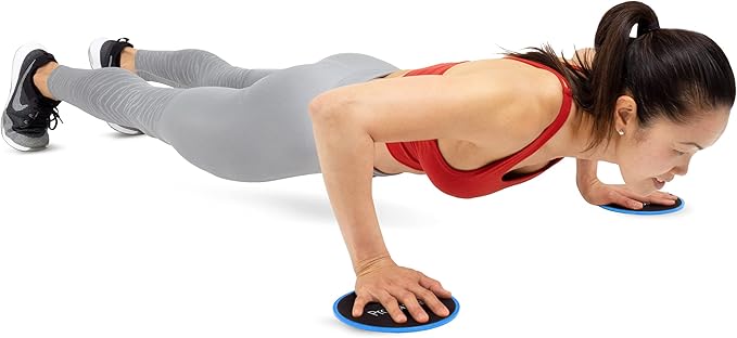 ProsourceFit Core Sliding Exercise Discs, Dual-Sided Sliders for Use on Any Surface at Home or Gym for Full-Body Workouts, Set of 2