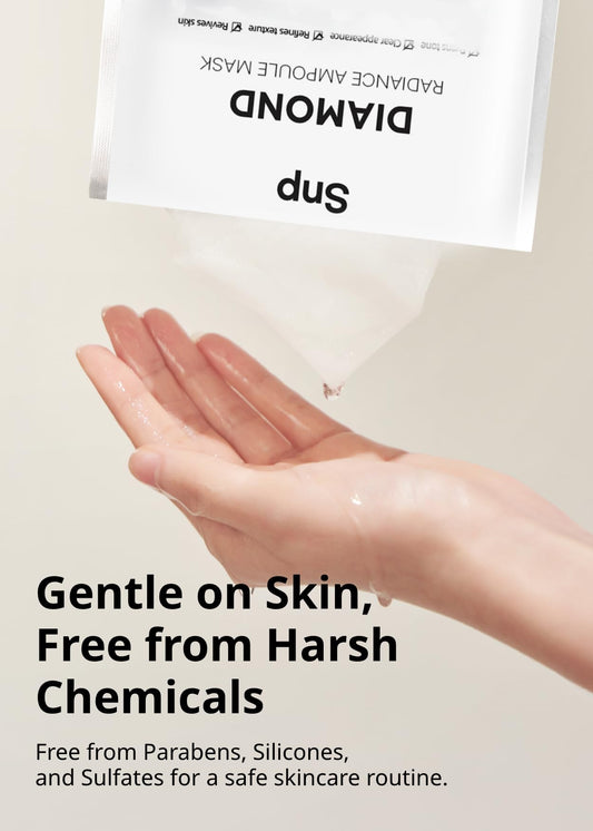 SNP 100% Diamond + 1000mg Hyaluronic Acid Sheet Mask | Tightening, Hydrating, and Nourishing with Real Diamonds for All Oily Skin Types | Korean Face Mask Skincare | Facial Moisturizing | 10 Sheets