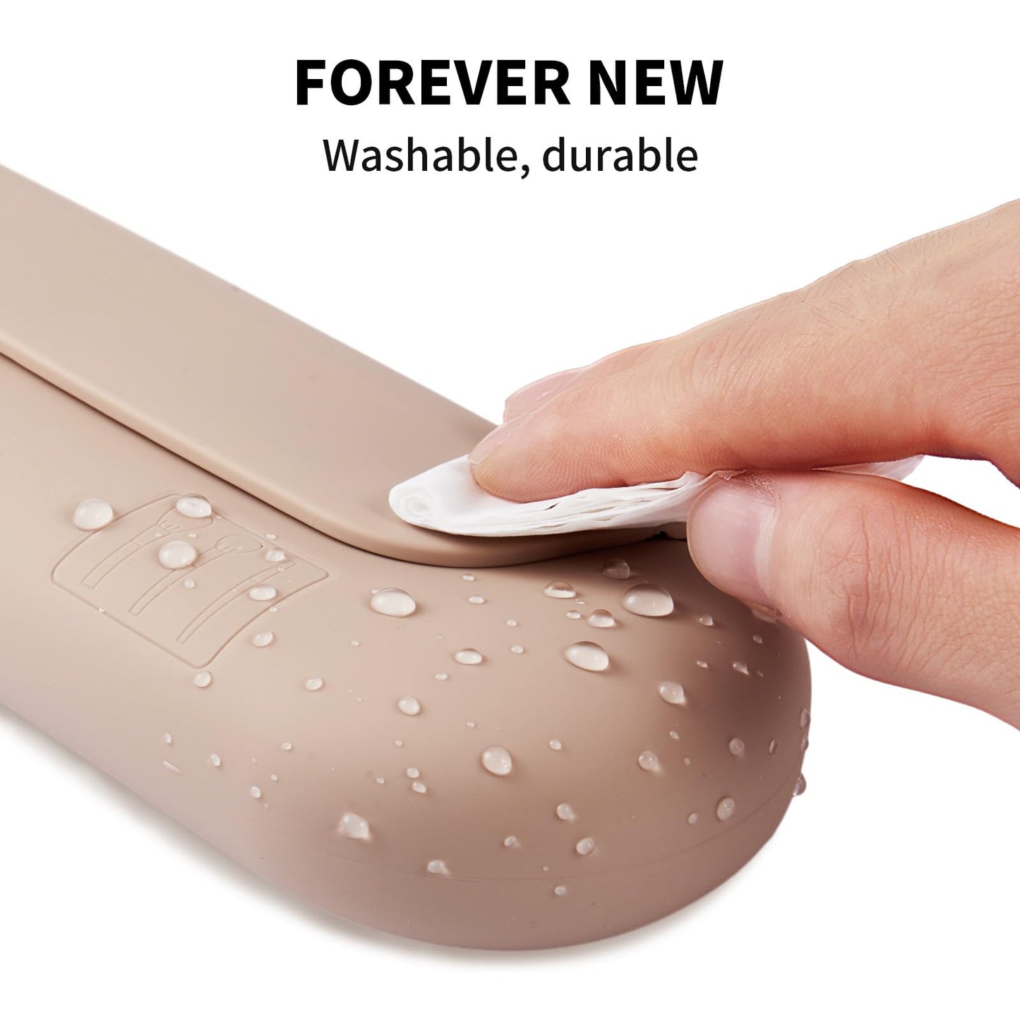 AGIKET Silicone Makeup Brush Holder Travel Cosmetic Bag：Soft Portable Cosmetic Face Brushes Holder with Upgrade Anti-Fall Out Magnetic Closure, Large Travel Makeup Brush Case - Walnut