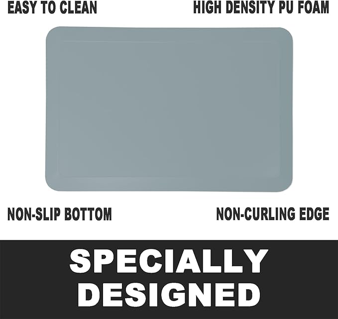 1" Extra Thick Anti Fatigue Floor Mat 30" L x 20" W,Kitchen Mat, Standing Desk Mat,140D Advanced PU Foam Ergonomic Comfort at Home, Office, Garage, Sink (Denim)