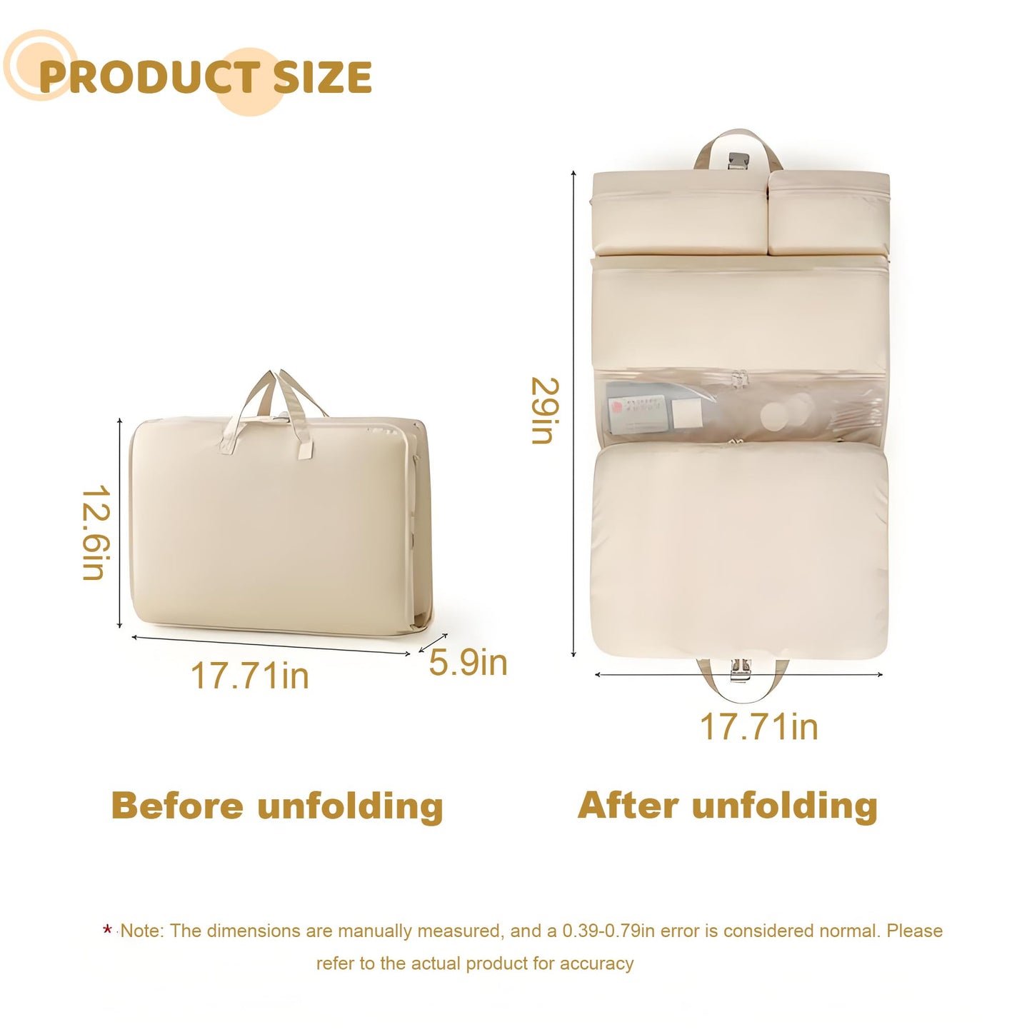 6-in-1 Hanging Packing Cubes for Travel Foldable Hanging Suitcase Organizer Bag Packing Cubes for Suitcases and Travel Luggage