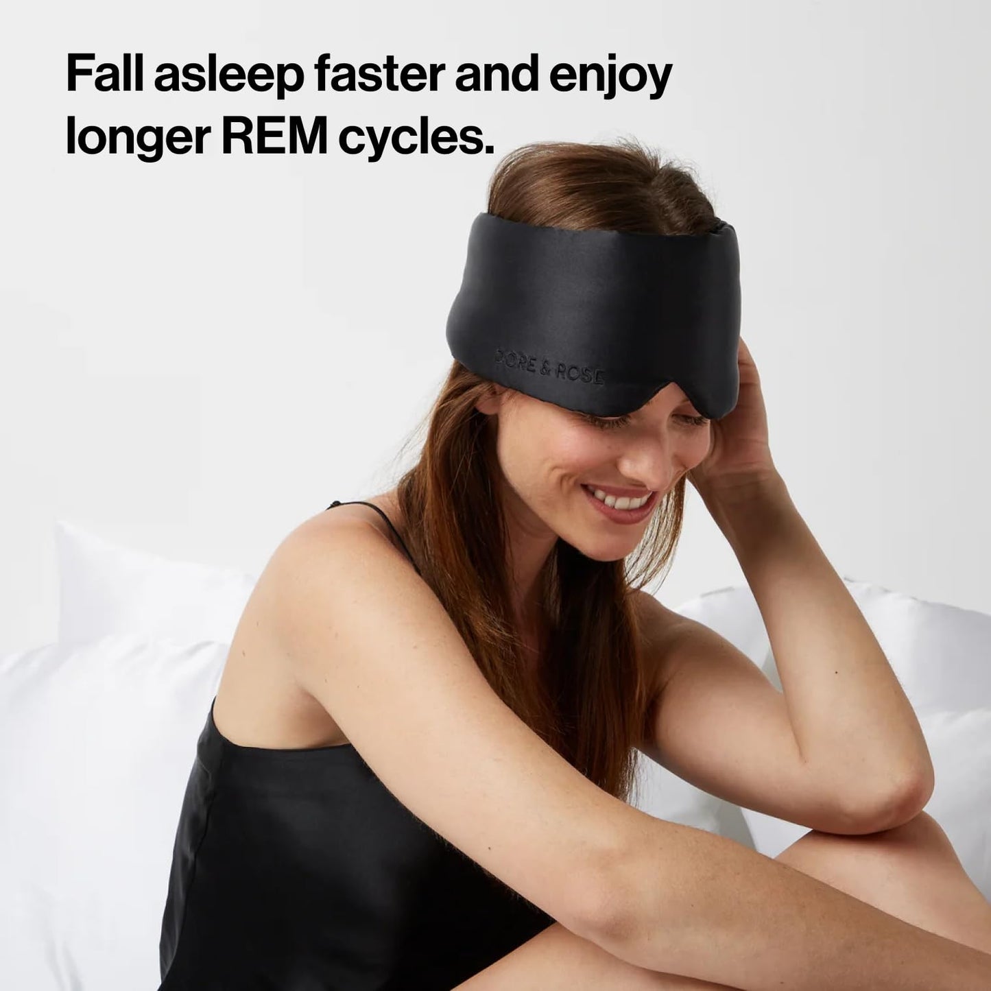 Dore & Rose Deep Sleep Mask Light Blocking, 23 Momme Mulberry Silk Eye Mask, Ultra Soft, Adjustable - Travel Sleeping Mask for Men & Women - Black