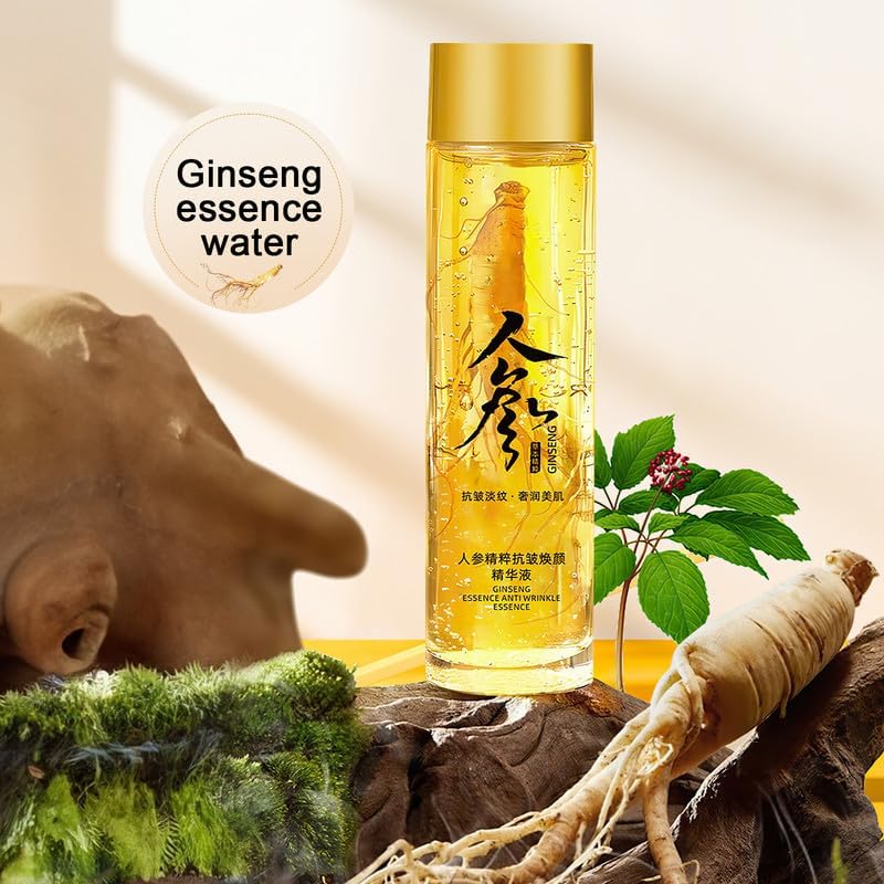 2bottle Ginseng Extract Liquid,Ginseng Serum Water Ginseng Gold Peptide Anti Wrinkle Serum Ginseng Oil Skin Tightening Products Facial Products Hydrating Essence Anti Wrinkle Tightening Serum